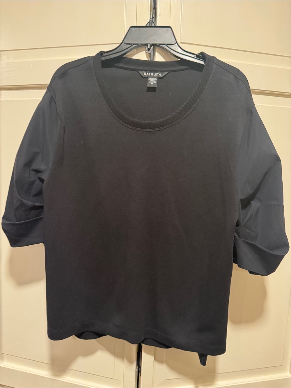 Athleta Women's Black Short Sleeve Crewneck Top